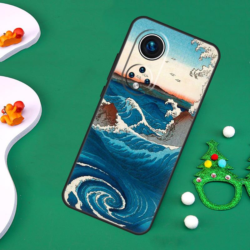Japanese Wave Art Case For Honor Magic 7 Pro 6 5 50 70 90 200 Lite X9b X9a X8a X8b X7a X6a X8 X9 X9c Cover