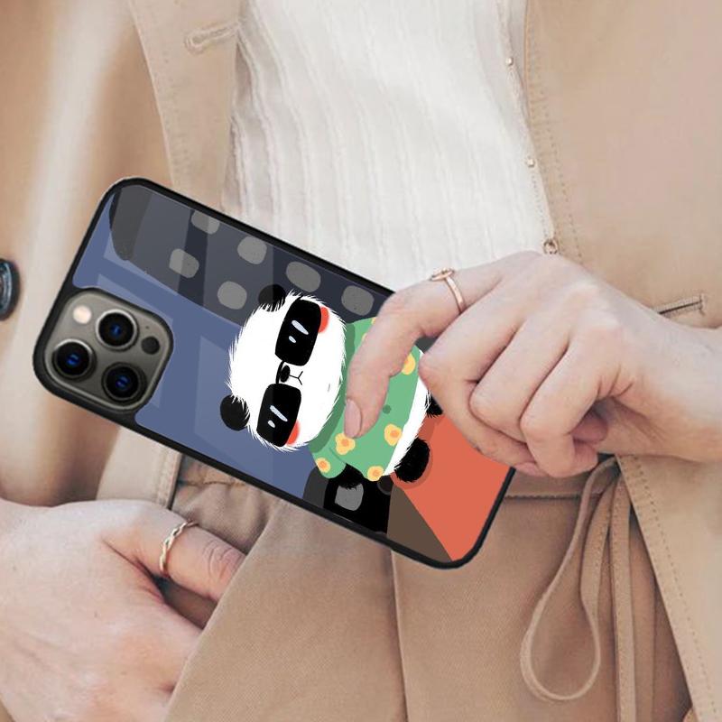Cartoon Cute Panda Bear Magnetic Phone Case For APPLE iPhone 17 Air 16 14 13 12 Pro Max 15 Plus Wireless Charge MagSafe Cover