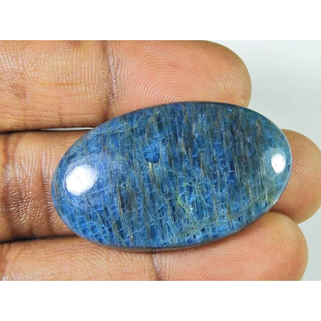 74Cts Genuine Neon Blue Apatite Oval Crystal Cabochon Loose Gemstone 23X40MM SK-2094