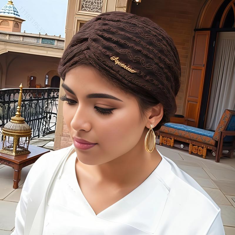 Eco-Friendly Breathable Lace Ethnic Hat Festival Dress up Women Headgear All Seasons Free size чёрный