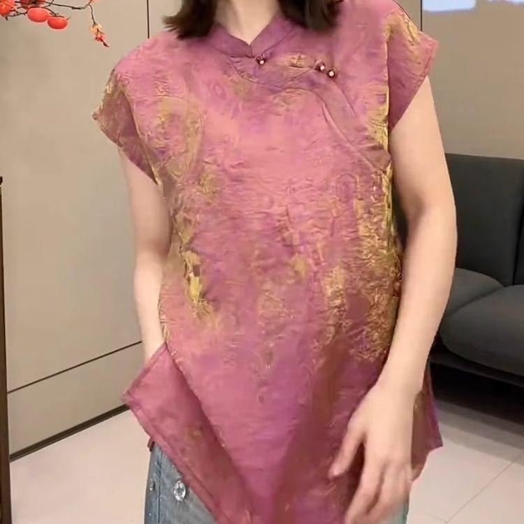 

Shirt Women s Versatile Temperament Summer Premium Sense Top Short Sleeve Shirt Tide M [Recommended below 50kg] розовый