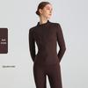 Damen Herbst/Winter Schlankmachendes Yoga-Top mit Daumenlöchern - Langarm-Sportjacke für Outdoor-Fitness