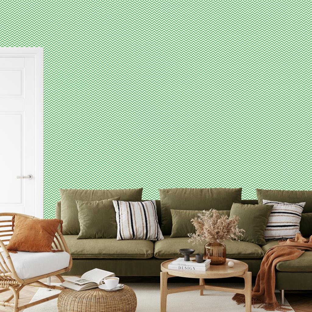 Mint Zigzag Wallpaper for Living Room and Bedroom 50x1000