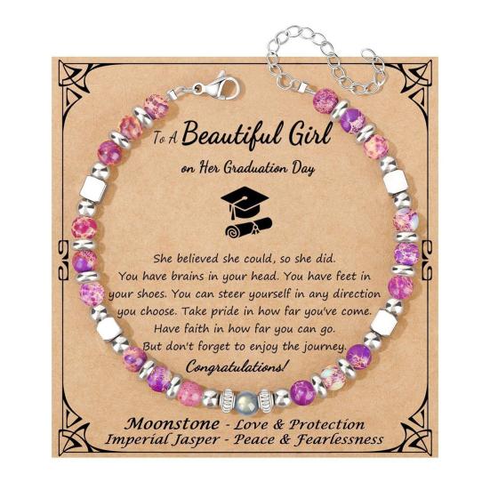 Inspirational Healing Bracelets Gifts for Women, Sunflower Natural Stone Beads Bracelet, Adjustable Cord Jewelry for Birthday, Anniversary Gifts