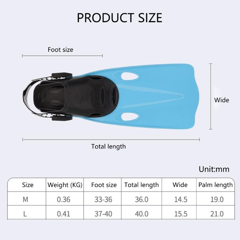 Snorkel Fins Unisex Swim Fins Diving Equipment Swimming Flippers Adjustable Swimming Fins