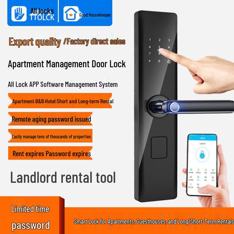 Homestay Smart Fingerprint Lock: Universal Remote Password Lock for Apartments, Hotels, and Homes – Ideal for Wooden and Security Doors