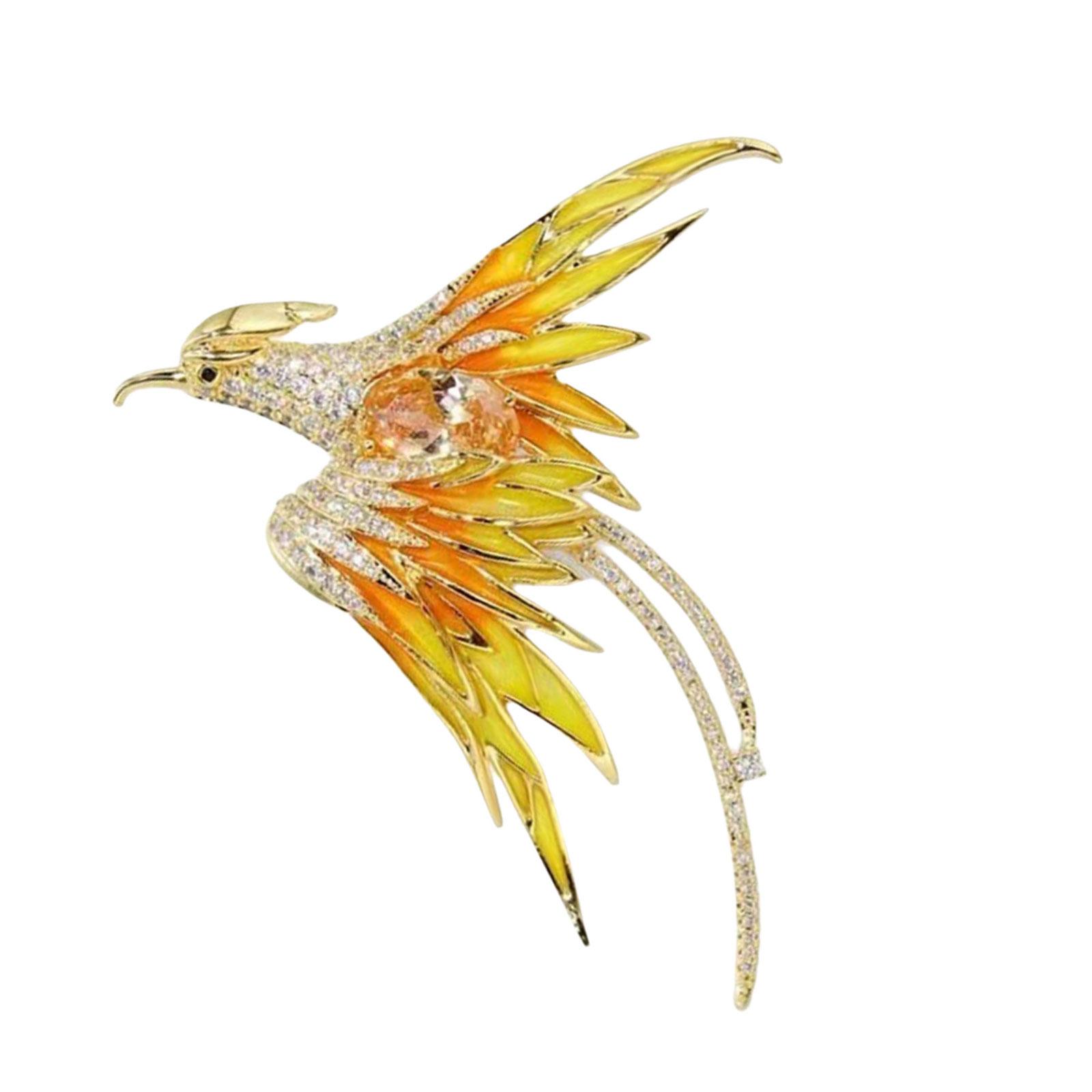 

Яркий эмалевый значок на лацкан в виде феникса, универсальная хрустальная брошь-булавка в виде феникса, унисекс эмалевый значок в виде птицы, аксессуар для мероприятий