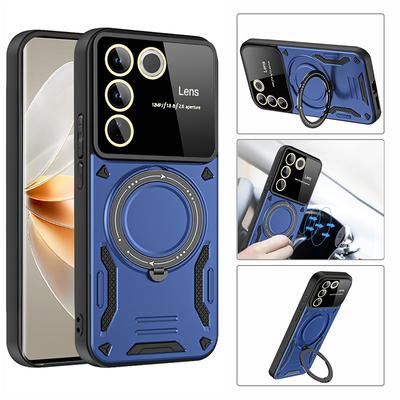 Luxury Magnetic Stand Cases For VIVO Y04 Y16 Y22 Y22S Y29 Y35 Y36 Y39 Armor Shockproof Soft Bumpers Hard Anti-Fall Cover Capa