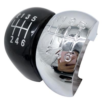 5/6 Gang Schaltknauf Stick Button Cap Abdeckung Kunststoff Chrom Schwarz Silber Für Skoda Octavia MK2 II (04-08) II FL (08-11) Höchstgeschwindigkeitszahl