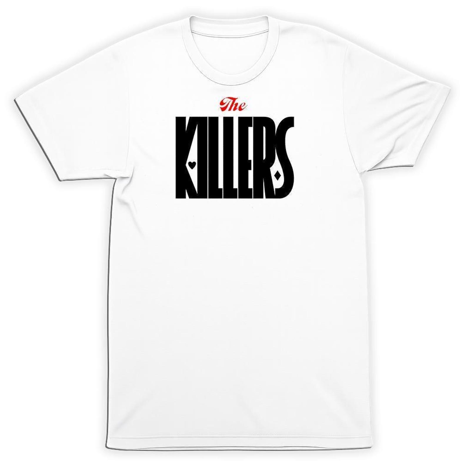 The Killers Text Logo T-Shirt: Black Red Indie Diamonds Hearts - Rock Band Tee, Unisex Fit, Festival Apparel L