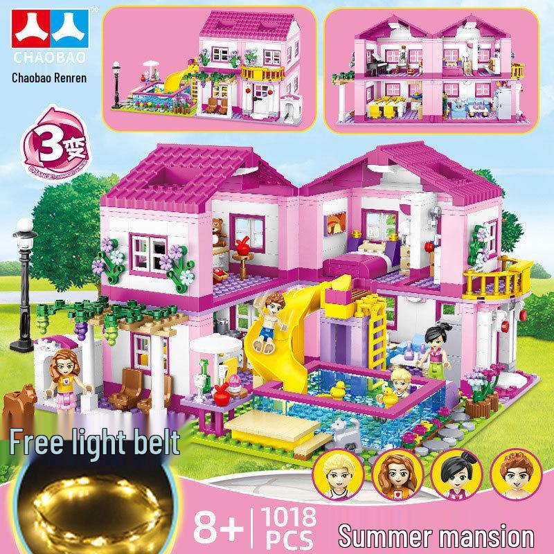 Girls' Princess Castle Building Blocks - Compatible with Lego, Assembled Puzzle Toy 