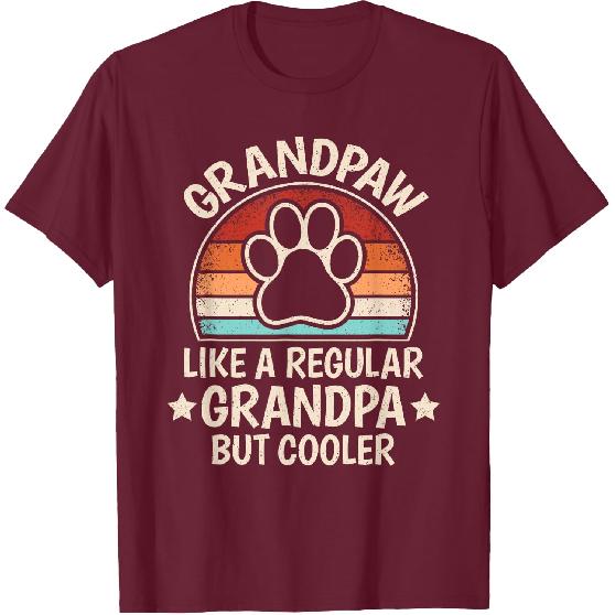 Grandpaw Dog Grandpa Grandfather Funny Grand Paw Retro Men T-Shirt