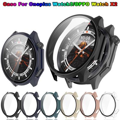 Vetro Temperato + Custodia Per OPPO Watch X2 PC Duro Proteggi Schermo Bumper a 360° Copertura Protettiva Per Oneplus Watch 3 Custodie