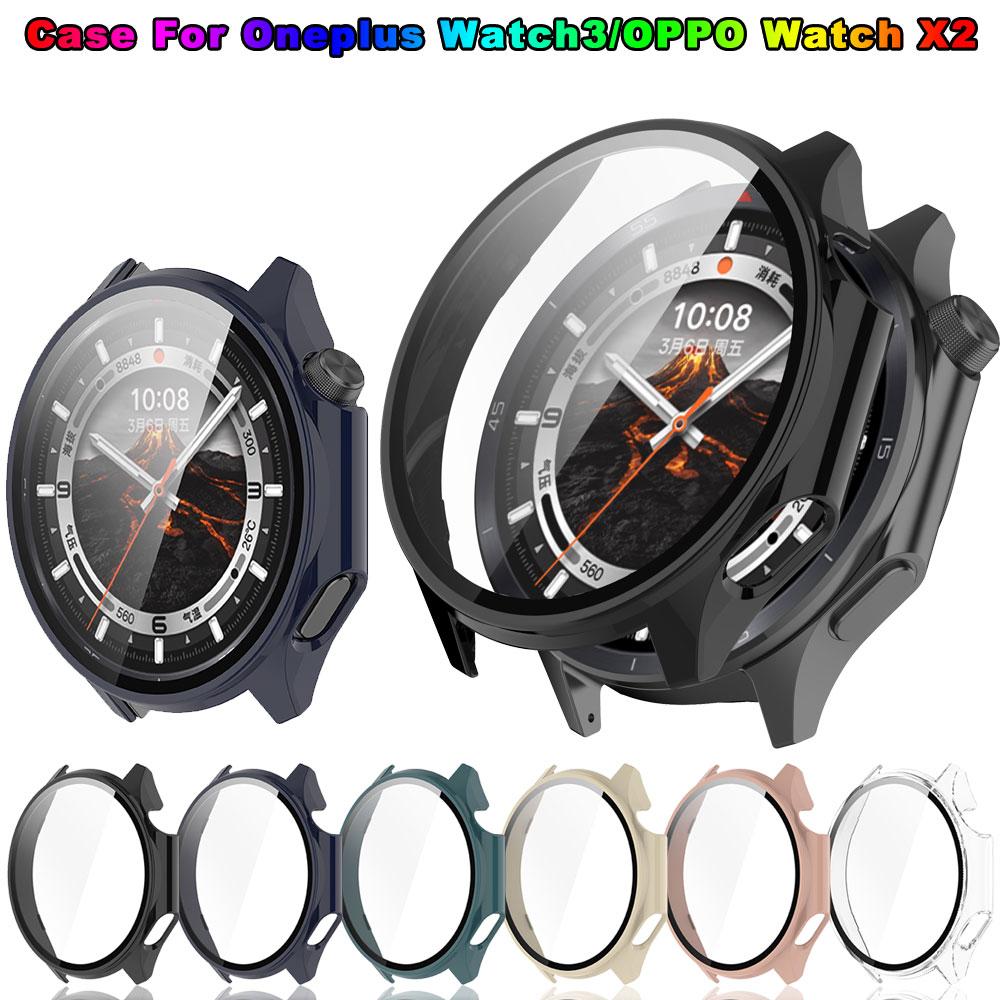Tvrzené sklo + Pouzdro pro OPPO Watch X2 PC Tvrdý Chránič obrazovky Všestranný Nárazník Ochranný Kryt pro Oneplus Watch 3 Pouzdra
