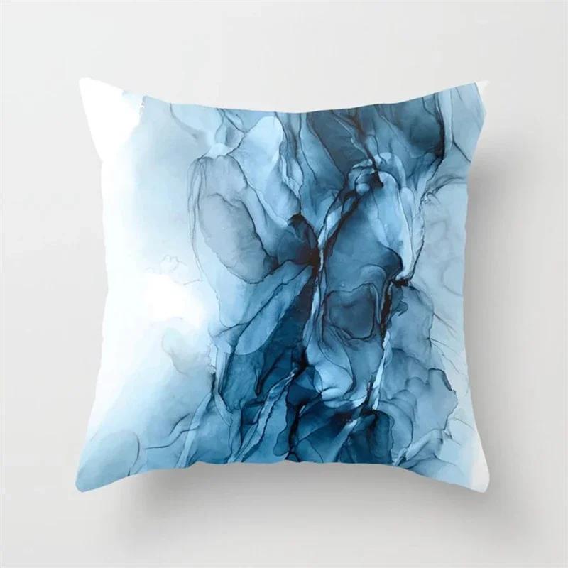 

New Deep Blue Nordic Geometry Pillowcase Polyester Modern Fashion Sofa Cushion Covers Sofa Home Decorative Throw Pillows Cover 16x16Inch