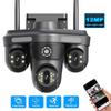 Cameră IP WiFi 6K 12MP pentru exterior cu trei lentile Vizualizare panoramică PTZ Cameră IP Detectare mișcare Protecție de securitate CCTV Supraveghere video