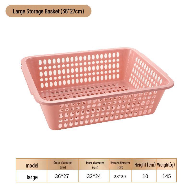 Rectangular Plastic Storage and Drain Basket