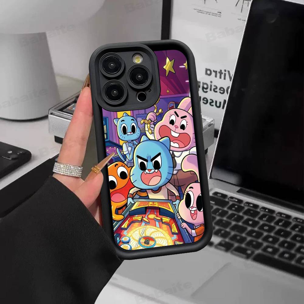 Cute Amazing-World G-gumball Phone Case For IPhone 17 16 15 14 13 12 11 Pro Max Plus Black Full Coverage TPU
