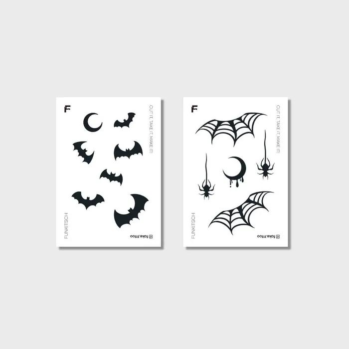 

Bat-Spider Tattoo Sticker Set