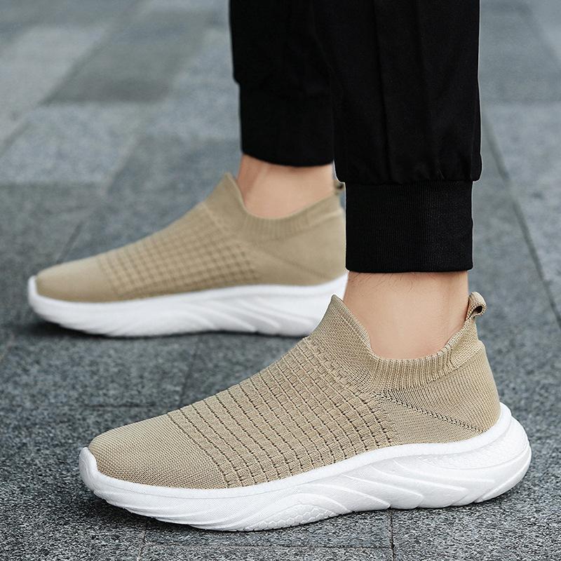 25 Spring Breathable Fly Weaving Casual Convenient and Comfortable Sports Shoes Couple Men's and Women's Socks Shoes One Pedal Shoes