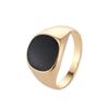 Square Droplet Oil Ring Men Polished Finger Ring Western Style Hot Selling Smooth Trendy Modern Stylish Bold Unique