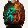 Gamepad Game Player Funny Hoodies Graffiti Neon Graphic 3D Print Men's Hooded Sweatshirts Y2k Pullover Tracksuit Unisex Clothing