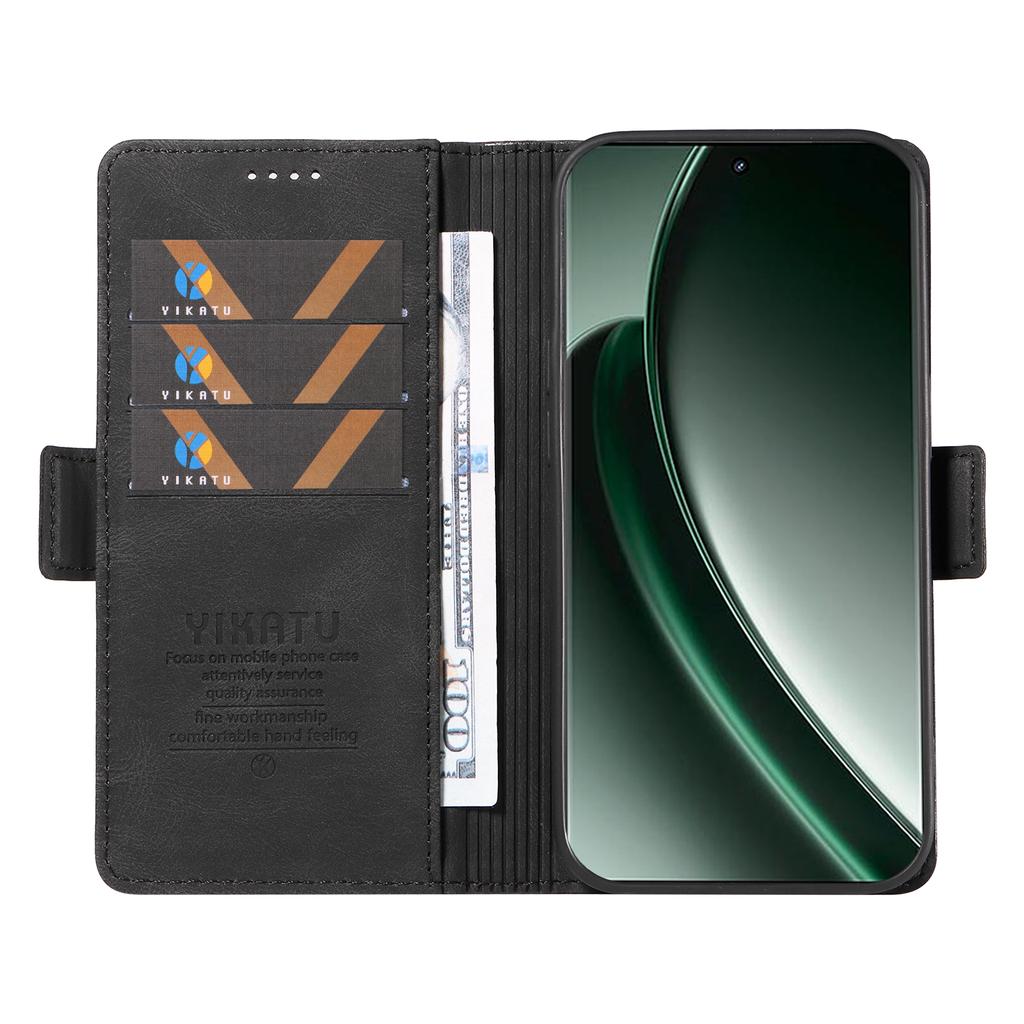 For Realme GT 6 5G Case PU Leather Phone Cover with Card Holder Side Magnetic Clasps