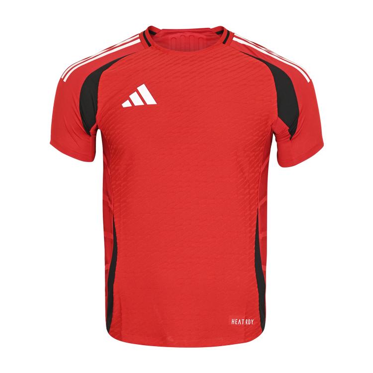 

Adidas Heat.Rdy Color Block Striped Logo Casual Sports Short Sleeve Football Shirt Unisex Tops Red JW9910 A/L