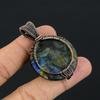 Labradorite Pendant, Handmade Gemstone 999 Copper Wire Wrapped  Pendant Antique Jewelry, For Gift Silver Jewelry