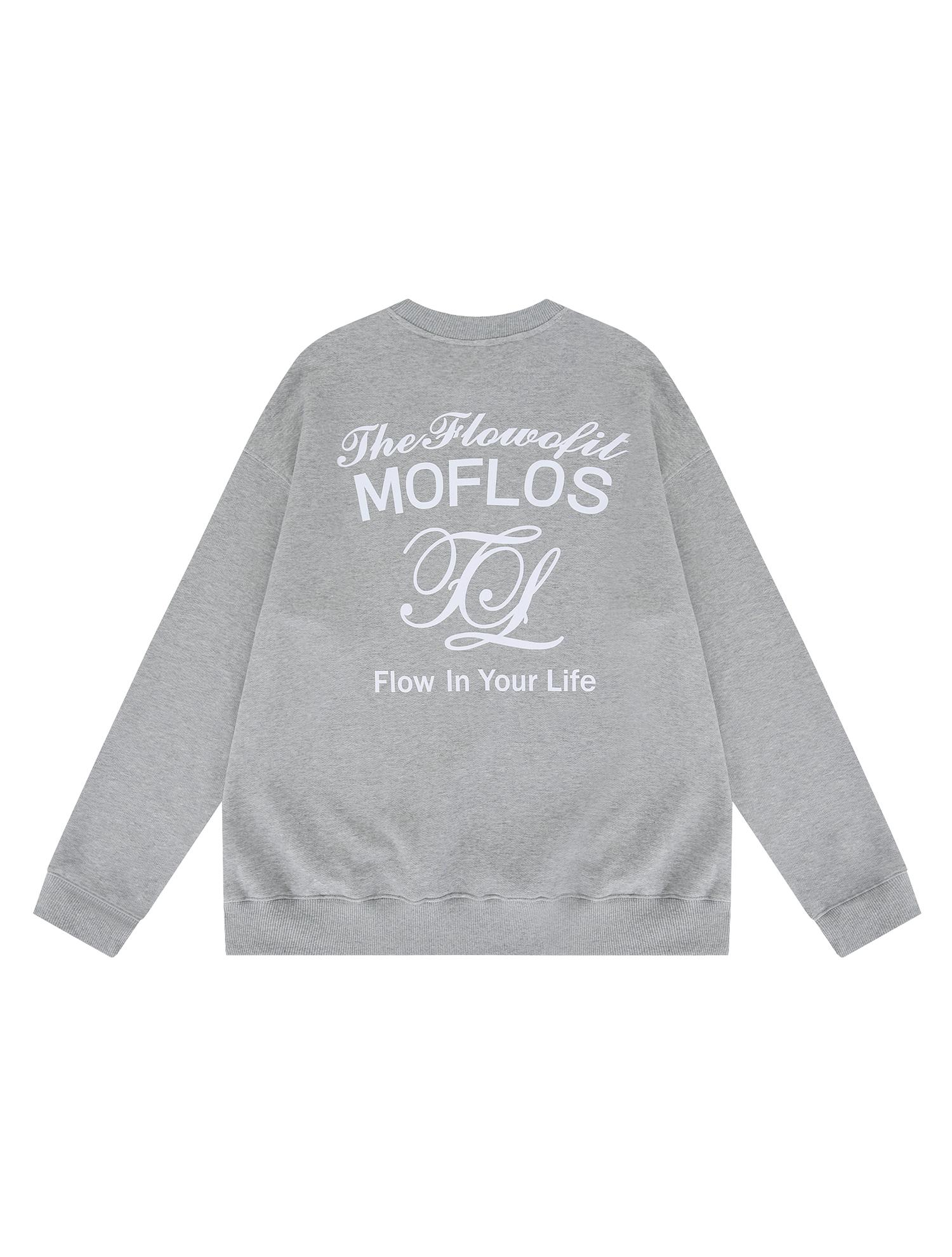 Свитшот Mofros Flow с буквой, серый S