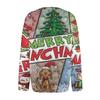 Women's Fashion Casual Knit Sweater Button-Up Christmas Print Cardigan Jacket