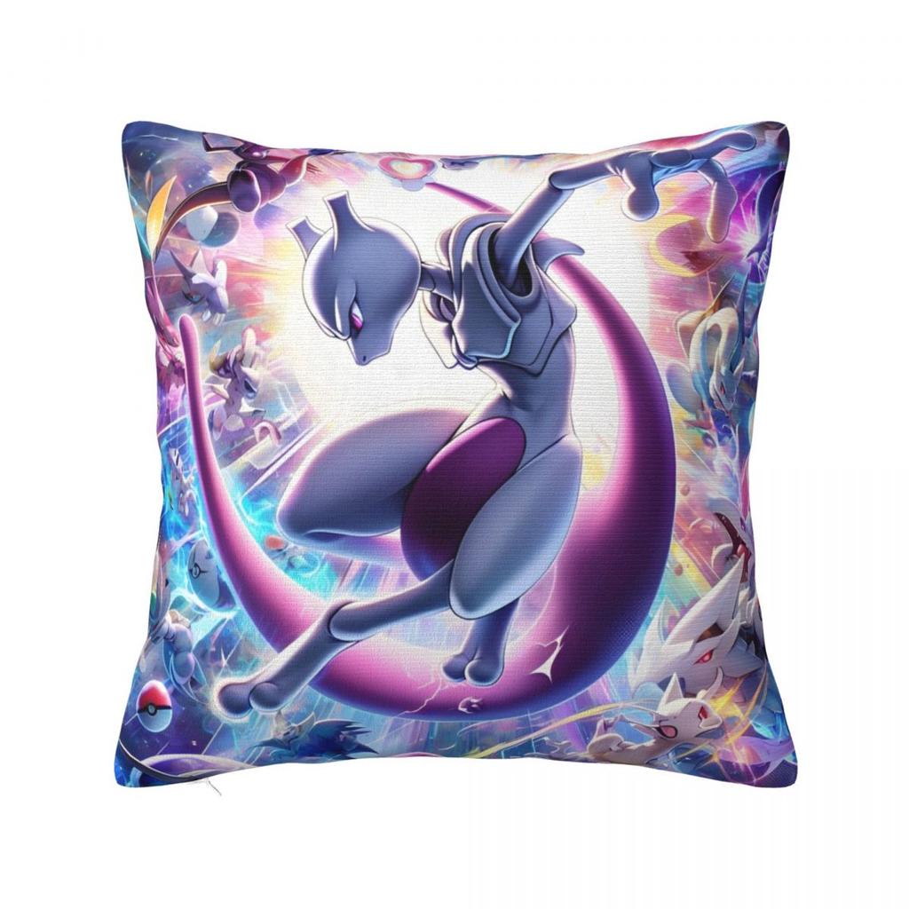 Japan Pokemon Mewtwo Cool Pillow Cover Soft Pillow Case Cushion Cover Morden Design Pillowcases For Chair Sofa Home Decoration