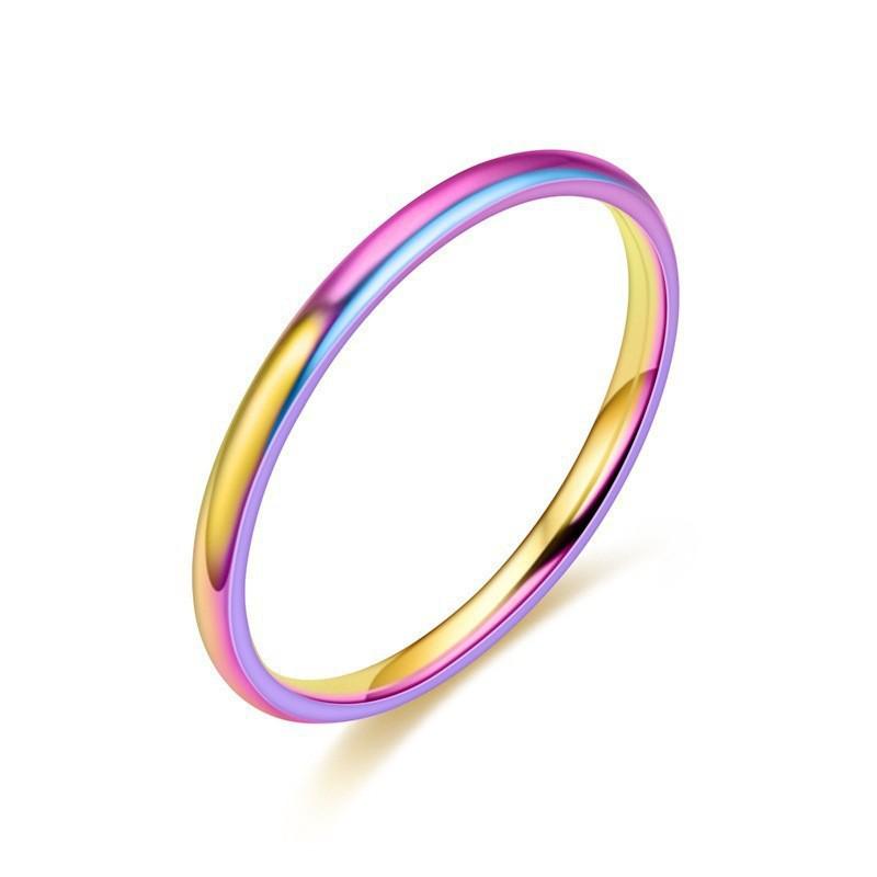 Women's Simple Titanium Steel Ring: 2mm, 4mm, 6mm Plain Band, Round Arc, Japanese & Korean Style, Couple Jewelry