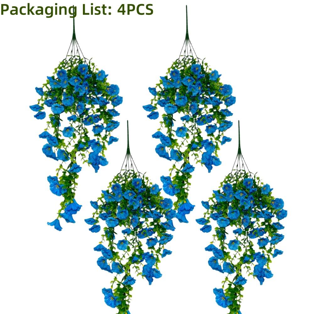 4PCS Hanging Artificial flowers -Eucalyptus Leaves Floral - Fake flowers Indoor/Outdoor Decor Garden -  Durable Plastic Florals