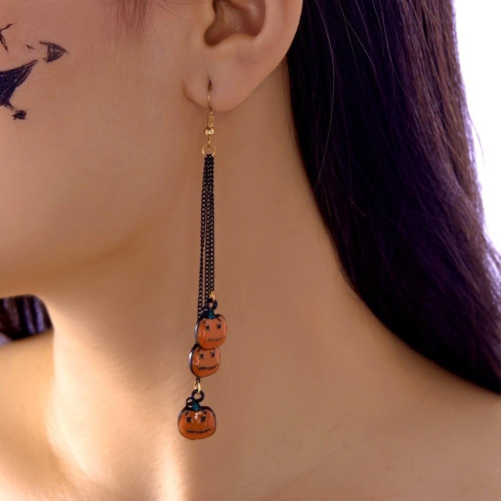 Acrylic Ghost Ear Studs Spider Pumpkin Dangle Earrings Retro Halloween Earrings  Gift