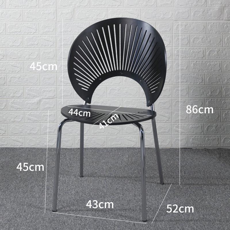 Household Shell Chair Solid Wood Simple Leisure Dining Chair Creative Restaurant Backrest Chair