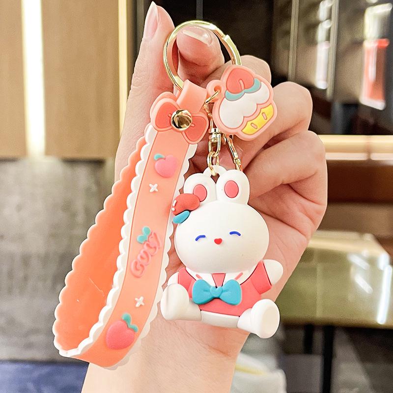"Creative Cute Rabbit Keychain: Exquisite Jewelry Pendant for Bags and Cars"