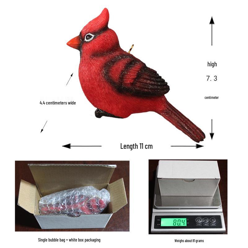

Рождественское украшение «Красная птица»: Милое полимерное украшение для сада