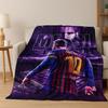 Coperta in Flanella con Disegno Animato M-Messi Capra Stella del Calcio, Coperta Morbida e Accogliente per Casa Camera da Letto Letto Divano Coperta da Picnic
