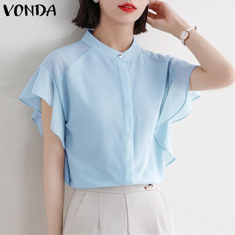 

VONDA Элегантная женская блузка с простым топом и рюшами