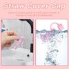 5Pcs Silicone Straw Covers Cap for Stanley 30&40 Oz Flower Straw Toppers 10mm Dust-Proof Caps Tumbler with Handle