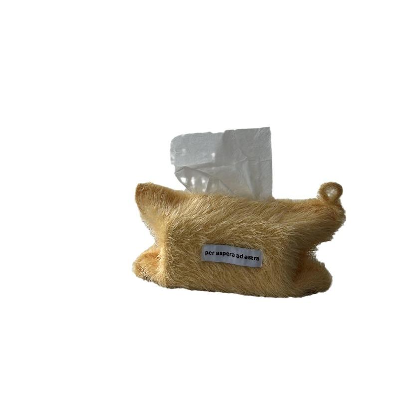 Solid Color Yarn Fabric Tissue Bag Household Tissue Holder Bedside Storage Bag Hanging Tissue Pouch High Quality No Lint