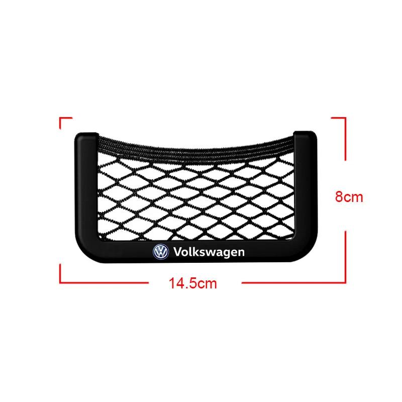 For Volkswagen Car Seat Side Back Sundries Pocket Mesh Storage Bag Phone Net Pocket Holder For Volkswagen Golf-5 7 Bora Jetta PO