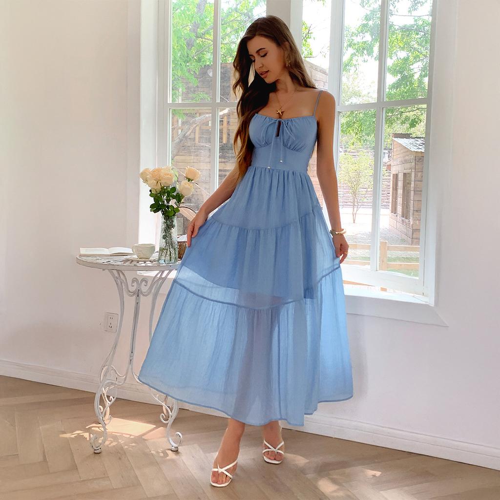 Holiday and Casual Style Halter Beach Dress Women's Spring and Summer