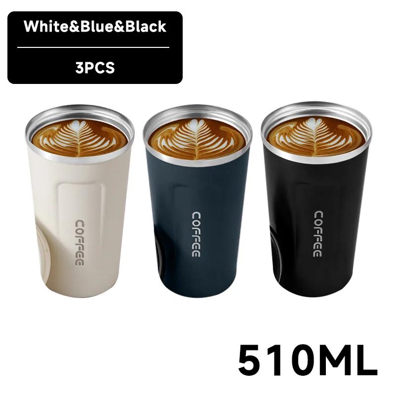 Thermo Cafe Coffee Mug Car Thermos Mug 380ML Travel Thermo Cup for Tea Water Coffee Double Stainless Steel