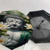 1PC Buddha LotusAutomatic Open/Close Umbrella with Windproof, 8-Rib Sturdy Canopy, Durable Ribs, Fashionable Design, Outdoor Accessory, Fun Prin, Holi