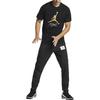 Jordan Flight T Shirts Men's Black Crew Neck Moderate Straight Fit AO0665-011