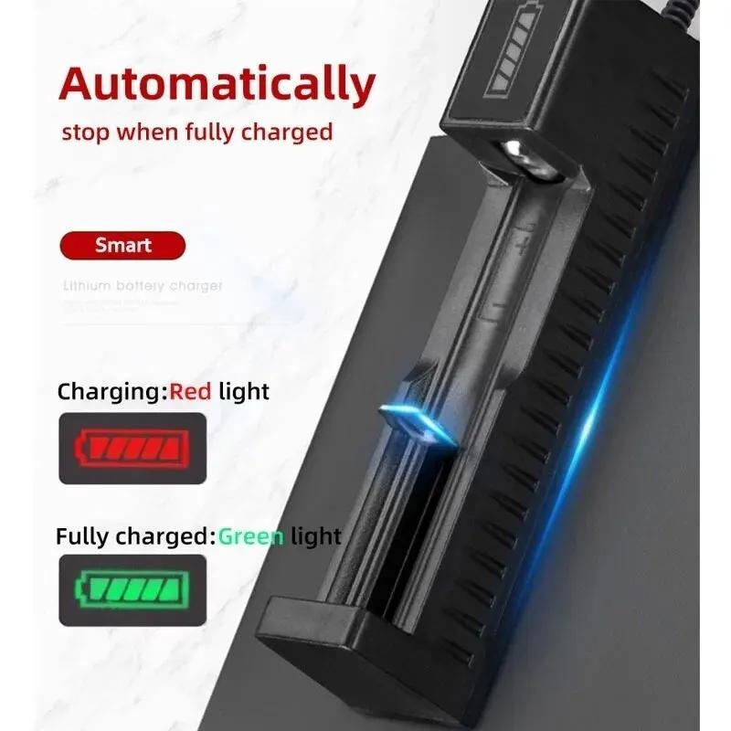Dual 18650 Battery Charger Black 1 2 Slots For 18650 Lithium Battery 42V Rechargeable Charger For Laser Flashlight Device