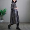 Spring Women Denim Coat Spliced Cotton Buttons Casual Vintage Long Jacket Loose Oversized Pockets