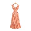 European and American Women's Clothing, New Summer Models, Laminated Decorative Midi Dresses, Showing Thin European and American Style